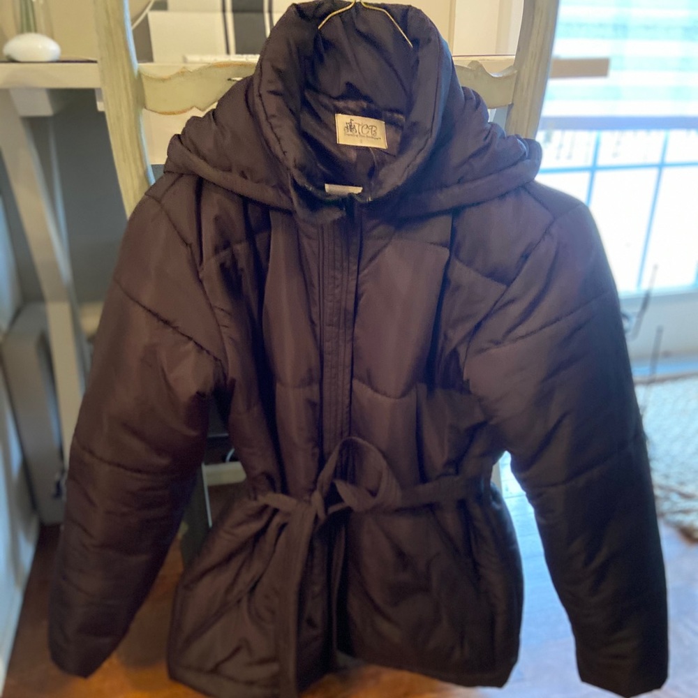 Puffer coat with belt. Worn once.